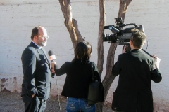 Lars-Ake Nyman attending journalists