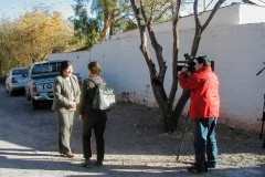 Major of San Pedro attending journalists