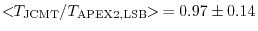 $<\!\!T_{\rm JCMT} / T_{\rm APEX2,LSB}\!\!>\:= 0.97 \pm 0.14$