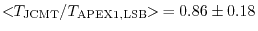 $<\!\!T_{\rm JCMT} / T_{\rm APEX1,LSB}\!\!>\:= 0.86 \pm 0.18$