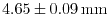 $4.65 \pm 0.09\,{\rm mm}$